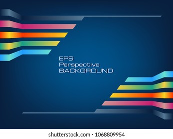 vector perspective color bar background design template and free copy space