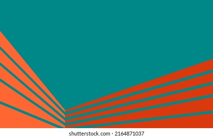 Vector perspective corner building line shape pattern on blue turquoise sky background. Abstract color minimal trendy architecture concept.