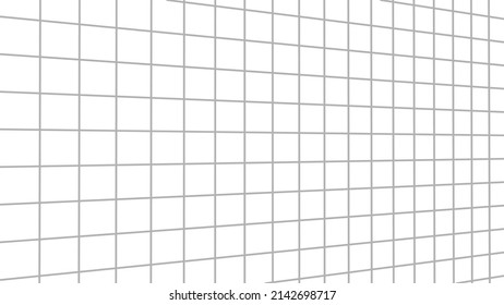 Vector Perspective Corridor Grid. Detailed lines on a white background. 3d illustration.