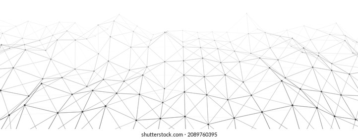 Vector perspective grid. Abstract gradient wave of lines. Big data. Digital background. Futuristic vector illustration.