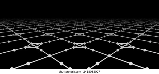 Vector perspective grid. Abstract gradient wave of lines. Big data. Digital background. Futuristic vector illustration.