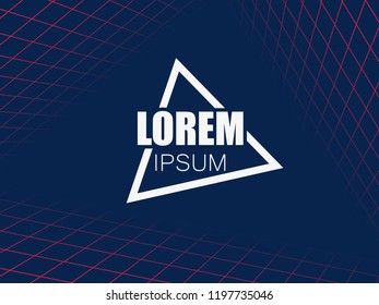 Vector perspective grid. Abstract retro background in 80s style.