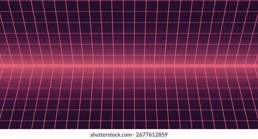 Vector perspective grid. Abstract retro background in 80s style. vector ilustration.