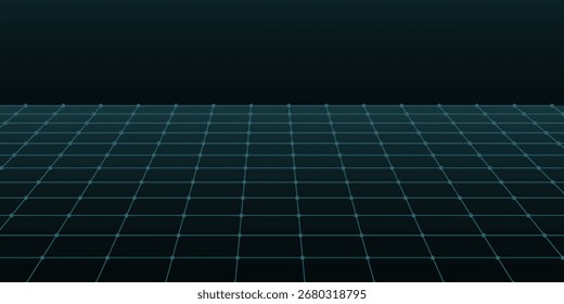 Vector perspective grid. Abstract wireframe landscape. Detailed lines on  background. 3d  vector illustration.eps 10 vector