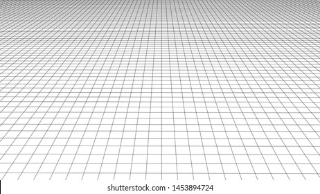 Vector perspective grid. Detailed lines on white background.