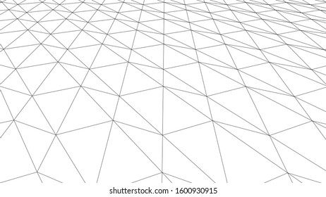 Vector perspective grid. Detailed lines on white background.