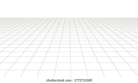 Vector perspective grid. Detailed lines on white background.