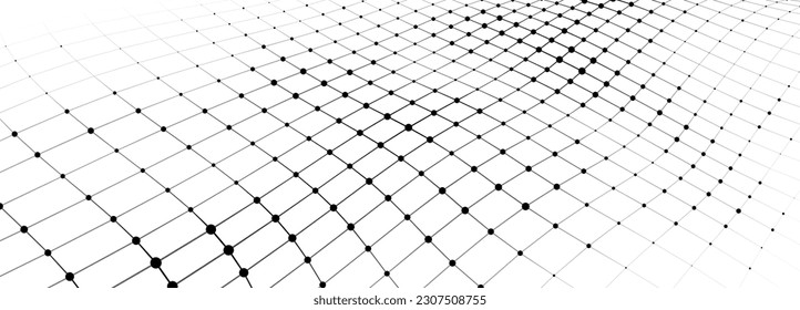 Cuadrícula de perspectiva del vector. Líneas detalladas que forman un fondo abstracto
