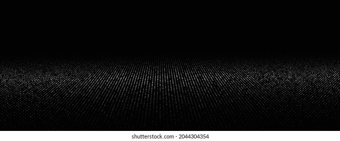 Vector perspective grid. Digital cyberspace. Network connection structure. Black background concept. Vector illustration.	