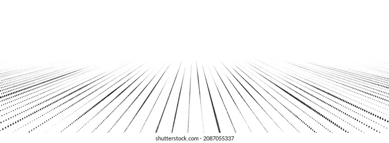 Vector perspective grid. Digital cyberspace. Network connection structure. White background concept. Vector illustration for website.