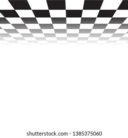Vector perspective illustration consisting of black white squares tiles. Creative abstract pixel, tile, mosaic geometric background, banner. Pattern for your kitchen, bathroom, floor, pool, roof. 
