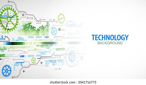 Vector perspective illustration, Hi-tech digital technology and engineering background