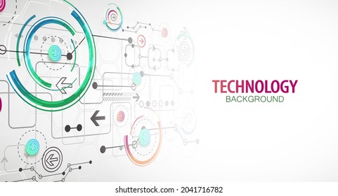 Vector perspective illustration, Hi-tech digital technology and engineering background