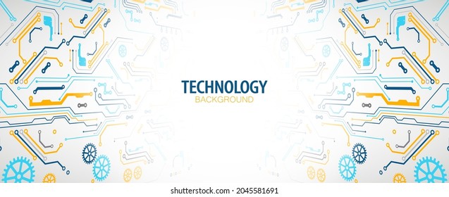 Vector perspective illustration, Hi-tech digital technology and engineering background