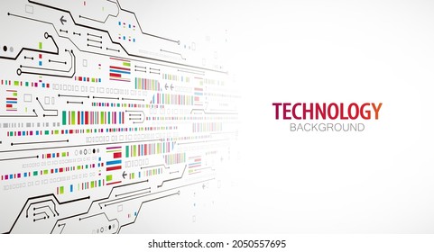 Vector perspective illustration, Hi-tech digital technology and engineering background