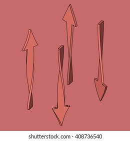 Vector Perspective Isometric Arrows Twirl 