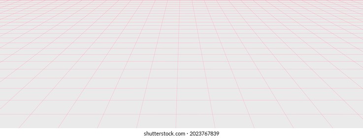 Vector perspective mesh. Detailed lines on a white background. 3d illustration.