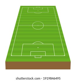 vector perspective soccer and football playground, 3d