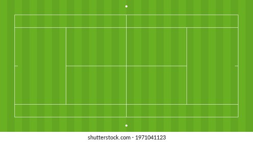vector perspective tennis playground with 2d effect