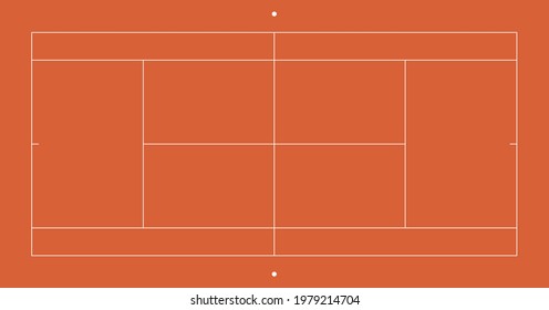 vector perspective tennis playground with 2d effect