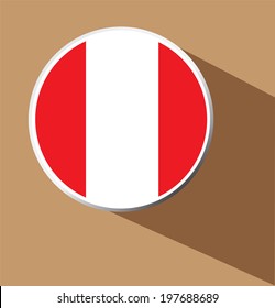 Vector - Peru button icon with long shadow 