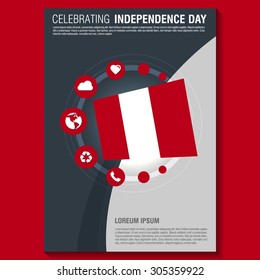 Vector Peru Independence Day Flyer template. Creative Brochure Title Page. National Day Leaflet design element. vector illustration
