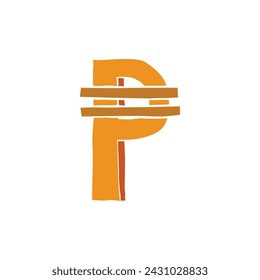 Vector peso currency cartoon symbol