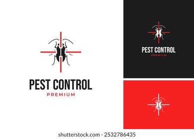 Vector of pest control cockroach logo design template illustration