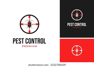 Vector of pest control cockroach logo design template illustration