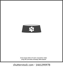 Vector pet bowl icon on white isolated background.