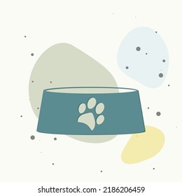 Vector Pet Bowl Icon On Multicolored Background. Layers Grouped For Easy Editing Illustration. For Your Design.