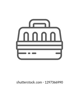 Vector pet carriage, animal bag line icon. Symbol and sign illustration design. Isolated on white background