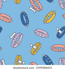Vector Pet Collar Pattern Repeat Seamless for Wallpaper Background Cover Packaging