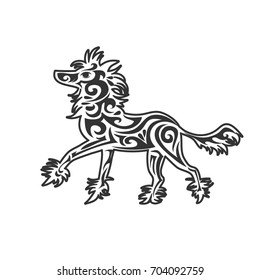Vector pet Dog  logo, icon, print isolated on white background. Year of dog symbol 2018. Abstract dog silhouette