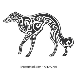 Vector pet Dog  logo, icon, print isolated on white background. Year of dog symbol 2018. Abstract dog silhouette