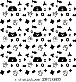 vector pet food seamless pattern background. seamless pattern of cat food. packaging pets food. kitten food pattern background.