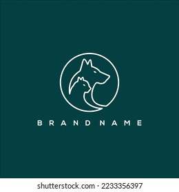 vector pet logo line art