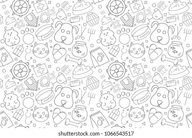 Vector pet pattern. Pet seamless background