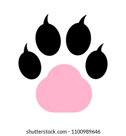 vector pet paw dog print- sign animal symbol illustration