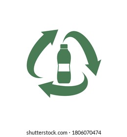 Vector pet plastic bottle recycle symbol isolated on white background for eco product, nature market, zero waste. 10 eps