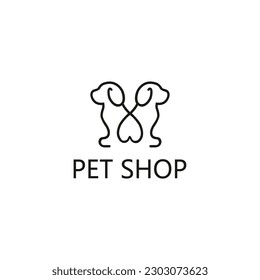 Vector Pet Shop Logo Design Template Stock Vector