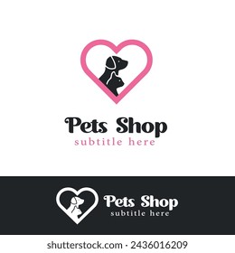 Plantilla de diseño de logotipo de tienda de mascotas
