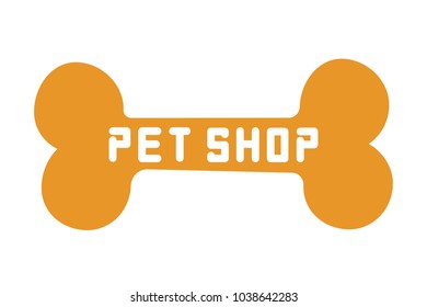 Vector pet shop poster design. Vector banner, logo design elements for zoo shop, pets care, food and goods for animals.