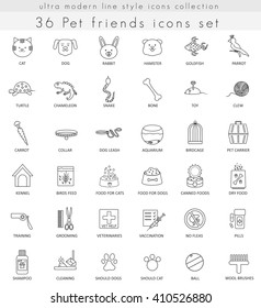 Vector Pet ultra modern outline line icons for web and apps.