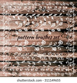 vector petal pattern  brushes set for illustrator