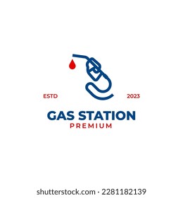 Ilustración del concepto del logotipo de la bomba de gasolina del vector