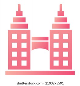 Vector Petronas Twin Glyph Gradient Icon Design
