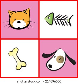 vector pets and food icon