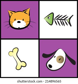 vector pets and food icon