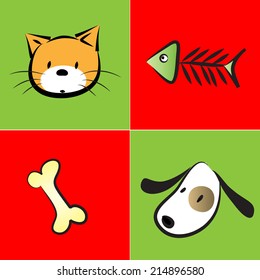 vector pets and food icon